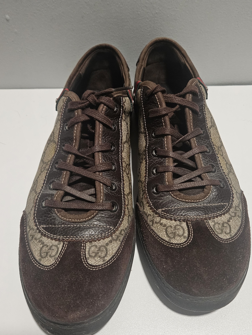 Gucci Brown Men's Lace-Up Casual Sneakers
